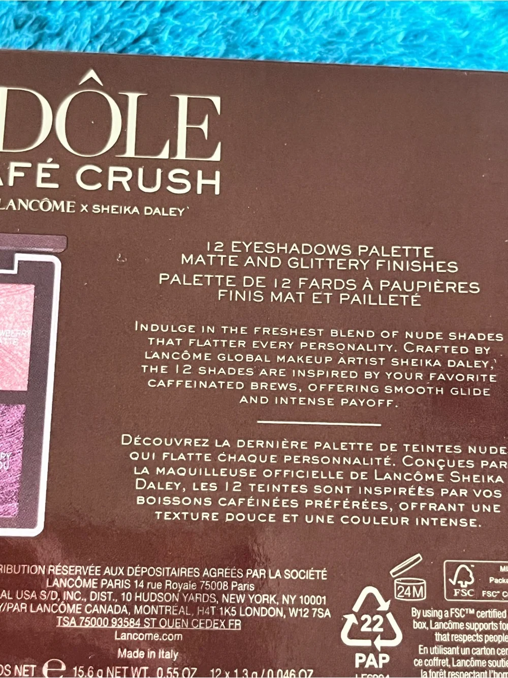 Lancome Idole Cafe Crush Eye Makeup Platte (12 Shades) x Sheika Daley 2025 NIB